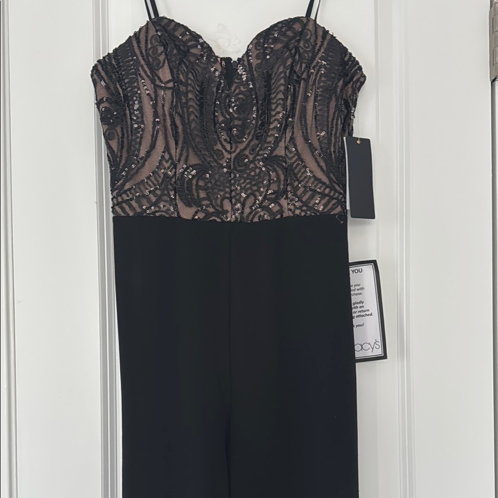 Black and Nude Sequin Jumpsuit